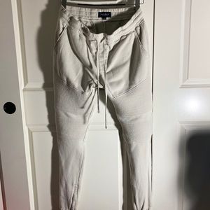 Pacsun tan ribbed moto jogger sweats with zippers